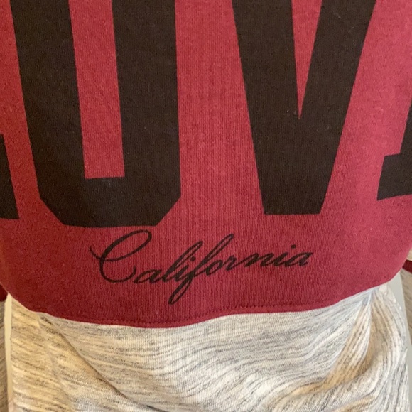 Iris Sport Color block "LOVE" Cowl Neck Sweatshirt - Picture 7 of 8